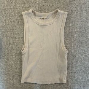 Abercrombie & Fitch Neutral Ribbed Cropped Tank